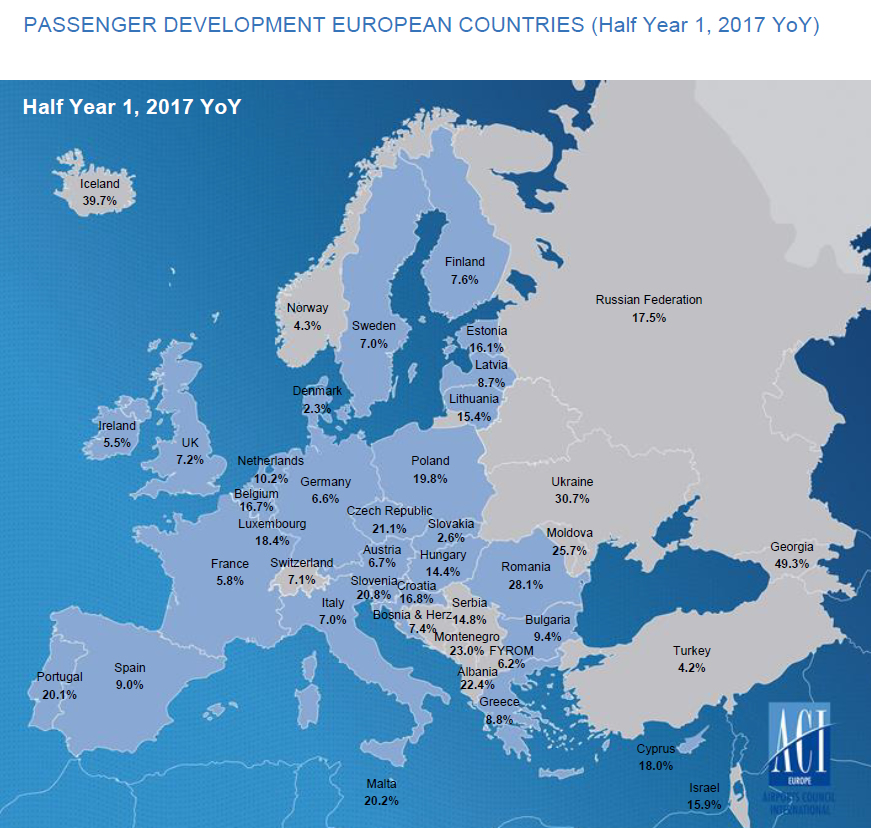 Europe International Airport Map