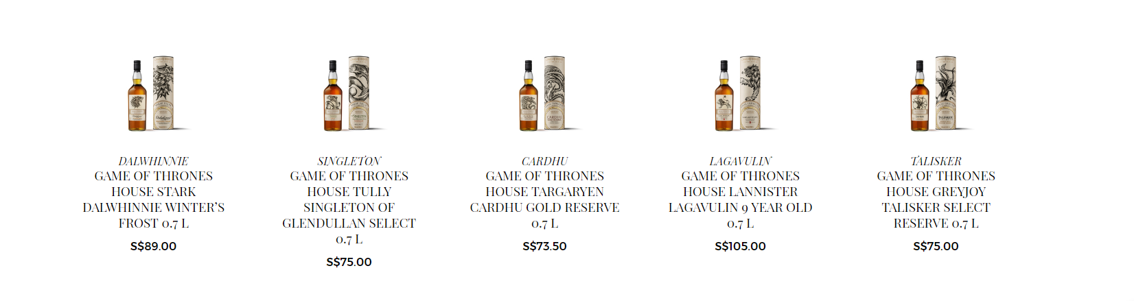 DFS Group unveils Game of Thrones whisky promotion