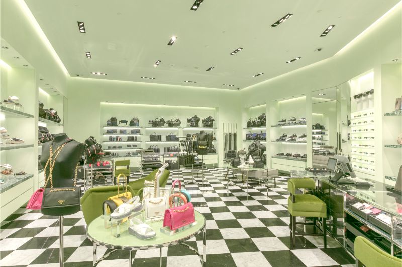 prada green store