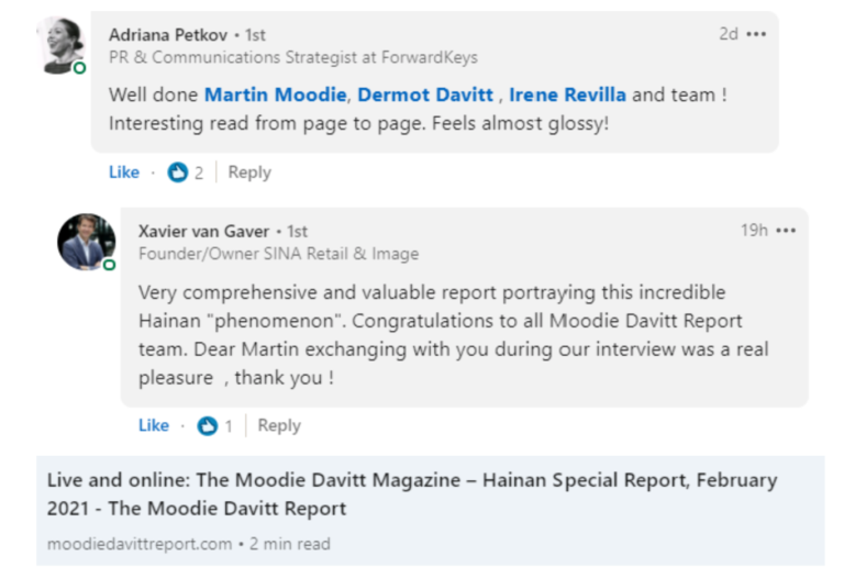 The Moodie Davitt Magazine Hainan Special Report Passes 6,200 Opens ...