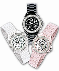 Lancaster's Ceramik watch line inlaid with 112 diamonds