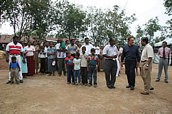 Amid poignant scenes, they also viewed a traditional ceremony in which milk is boiled over an open flame until it overflows - symbolising happiness and prosperity for the future. 