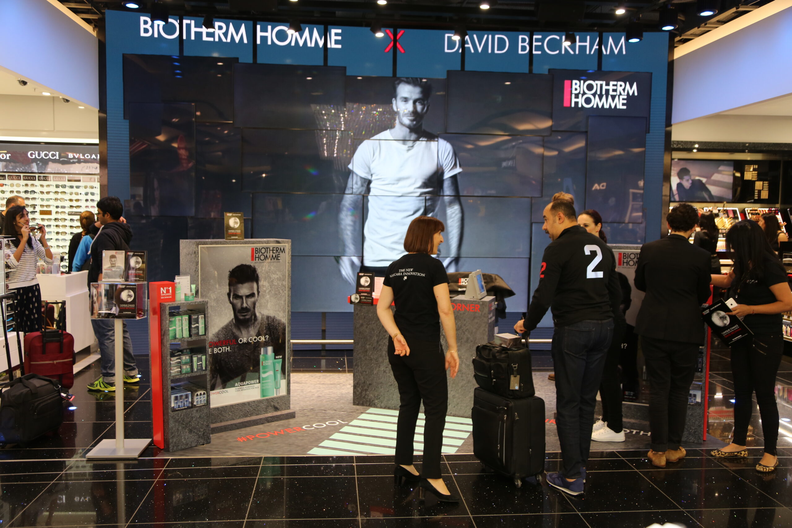 The Biotherm/Beckham combination caused a real buzz at Heathrow Airport