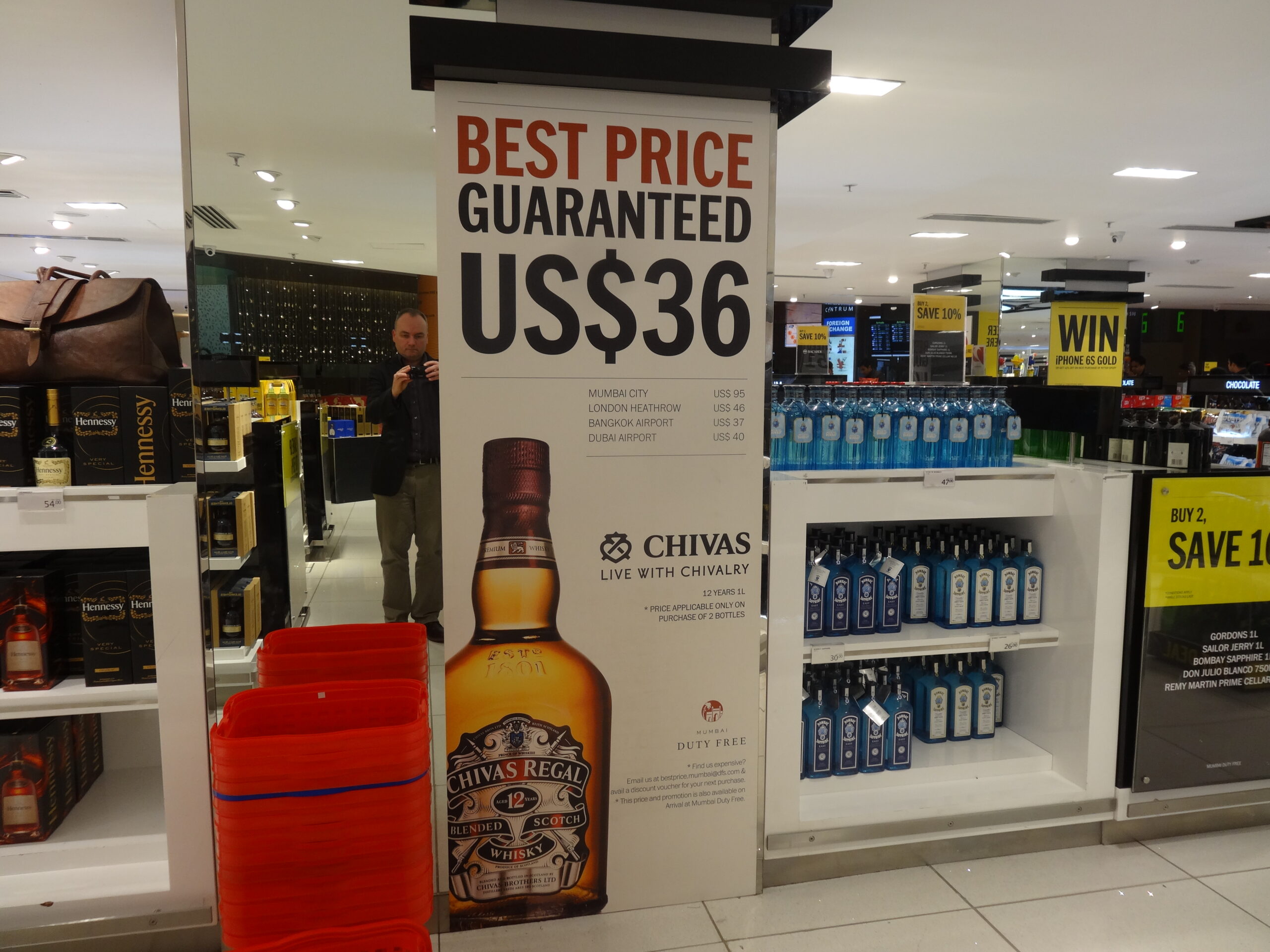 Special offer: Retailers such as Mumbai Duty Free (pictured) will have to display prices in Rupees, not just US Dollars as currently