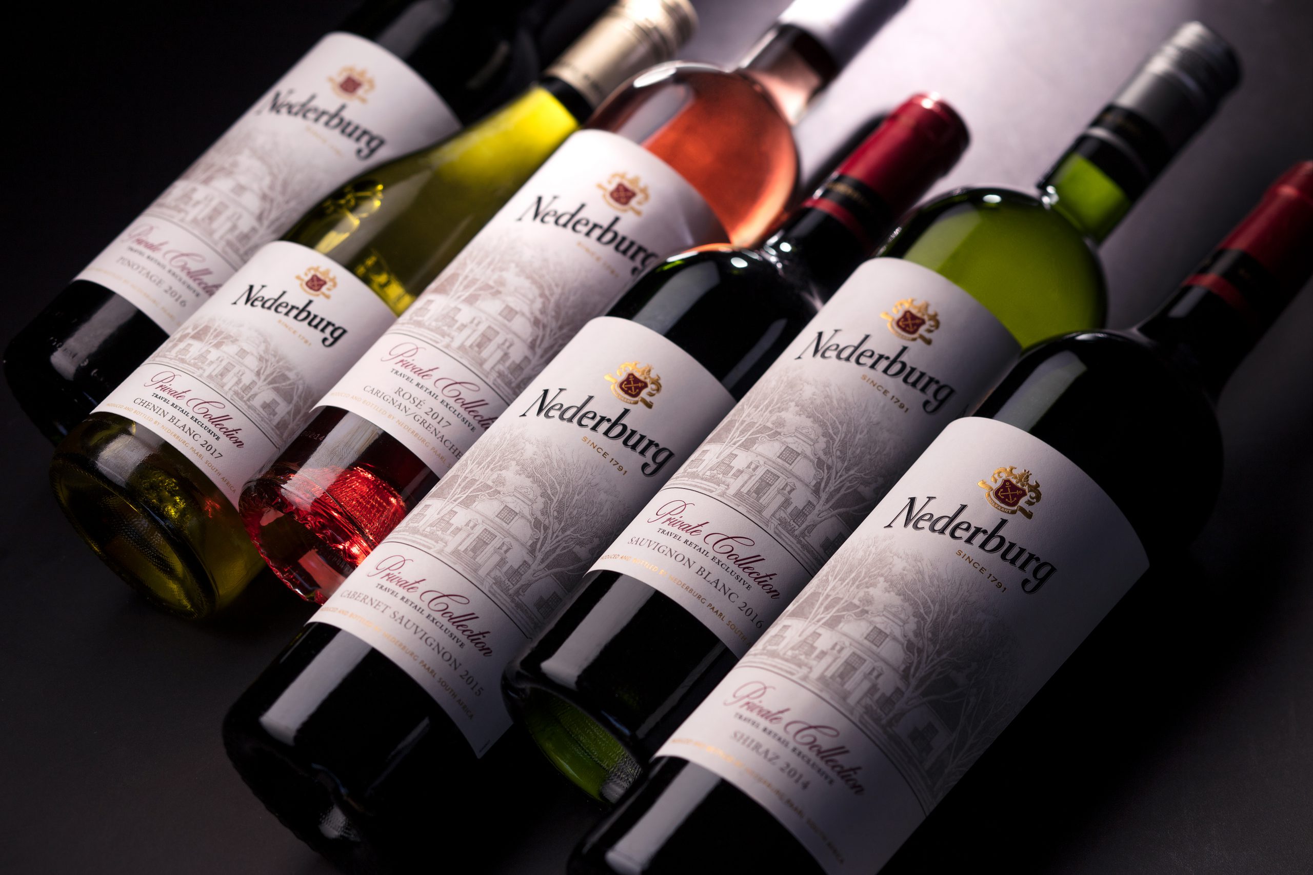 Full range of Nederburg travel retail exclusive Private Collection wines