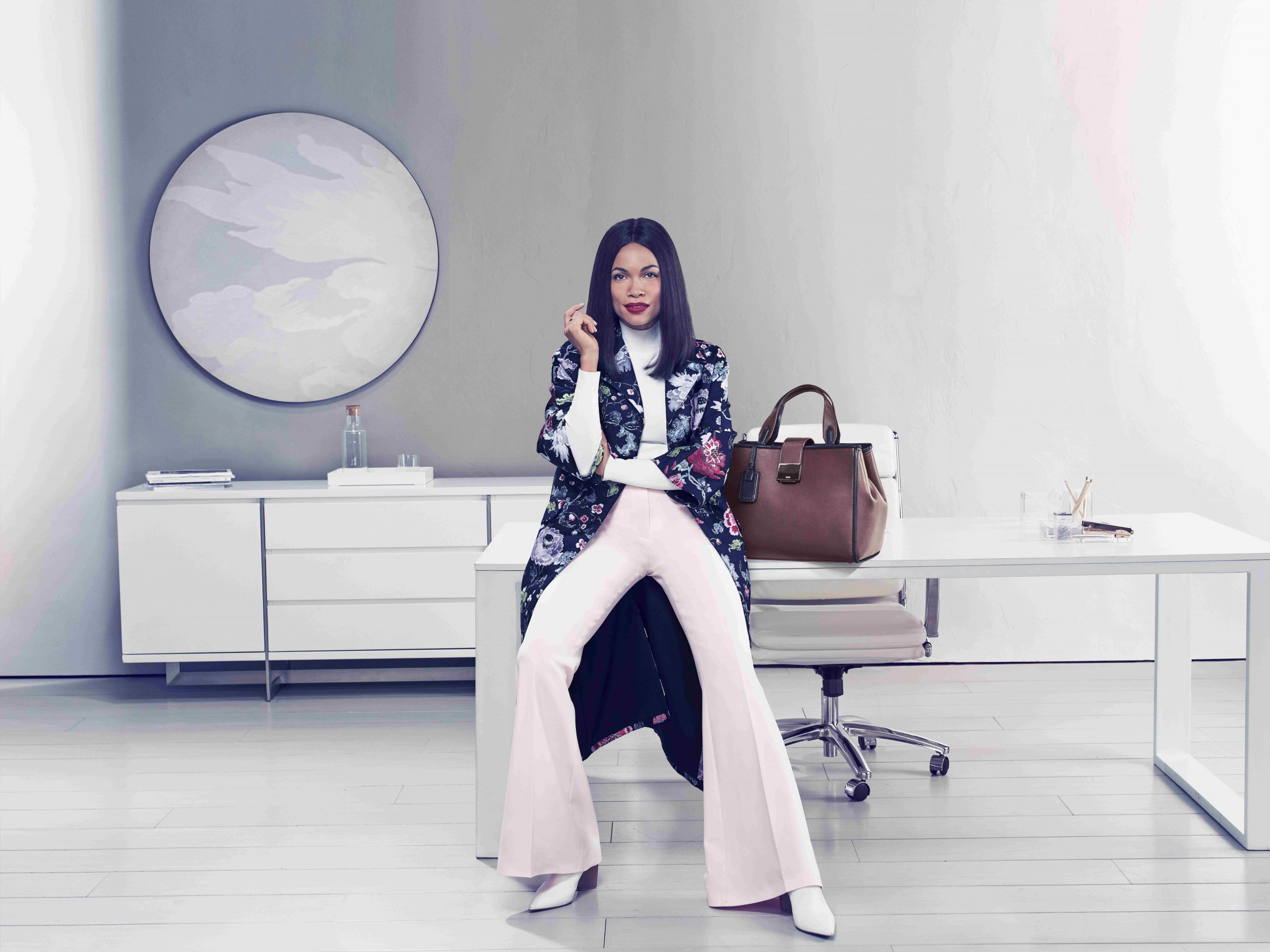 Rosario Dawson in Tumi fall 2018 women's campaign