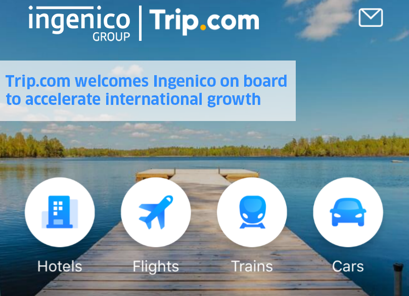 trip.com agrees partnership with ingenico group