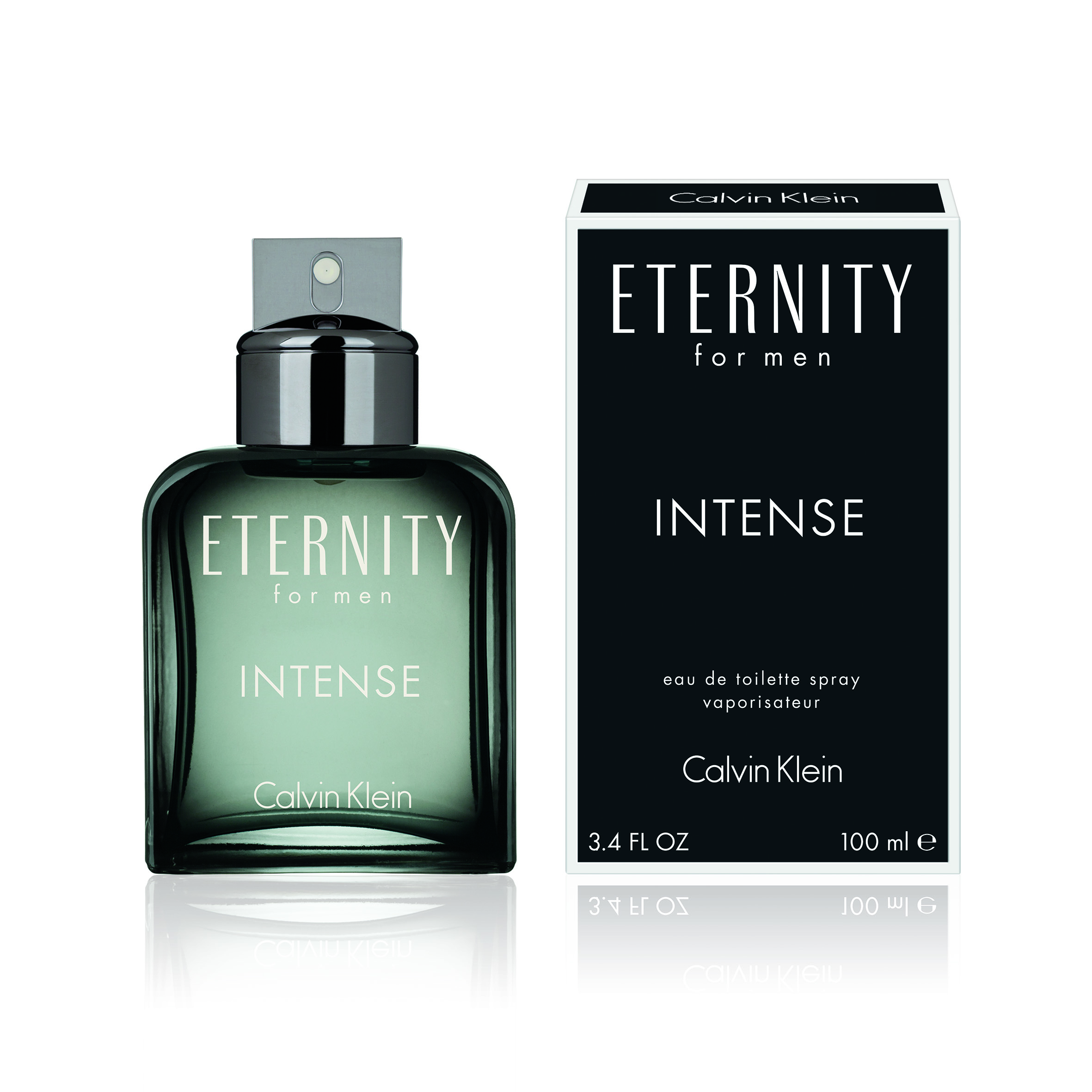 Eternity Intense Calvin Klein for men also takes the recognisable shape of the original bottle, this time adding a gradation of rich charcoal shades