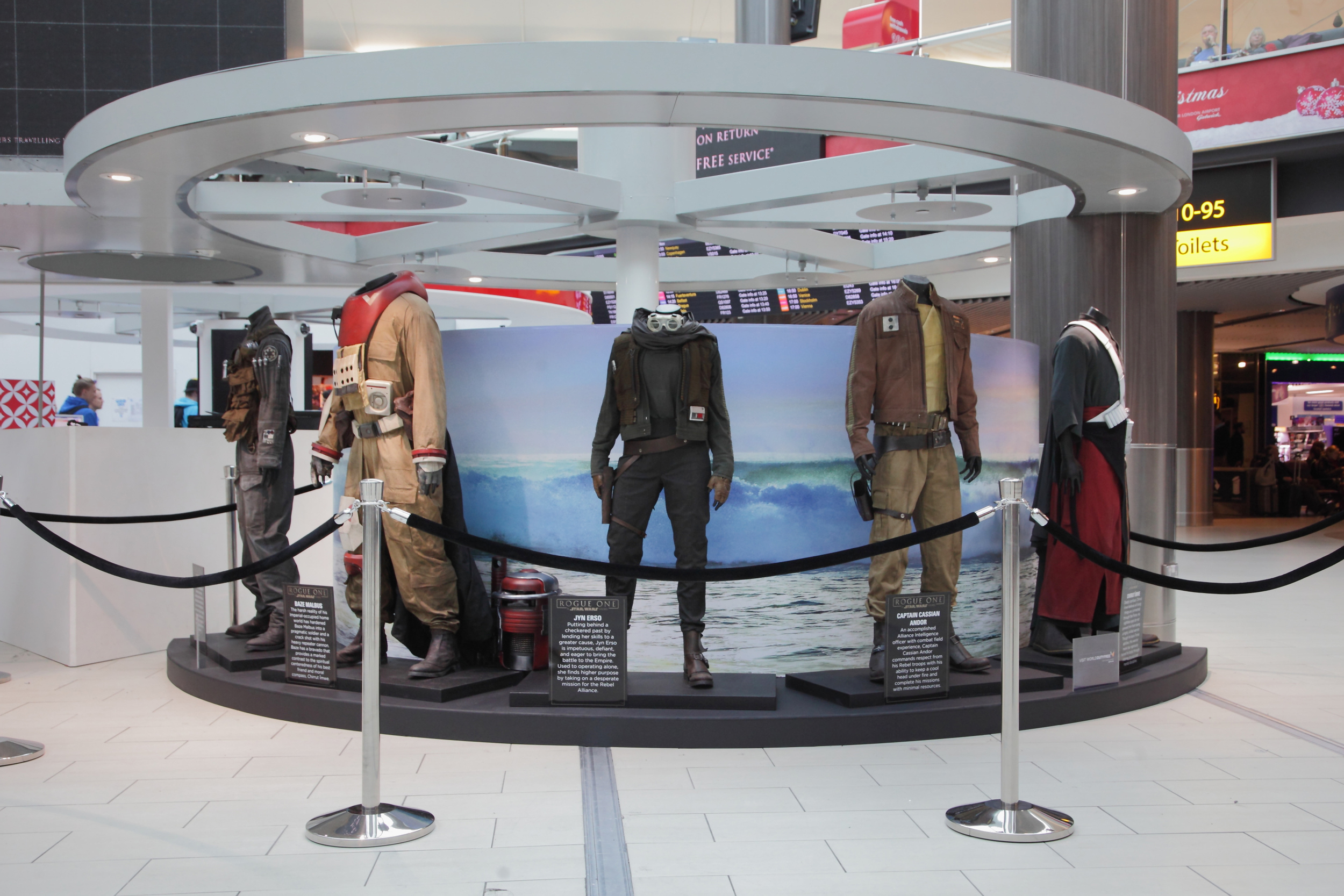 Rogue One characters in Gatwick South Departure lounge - An exclusive glimpse for travellers before the film release on Dec 15th