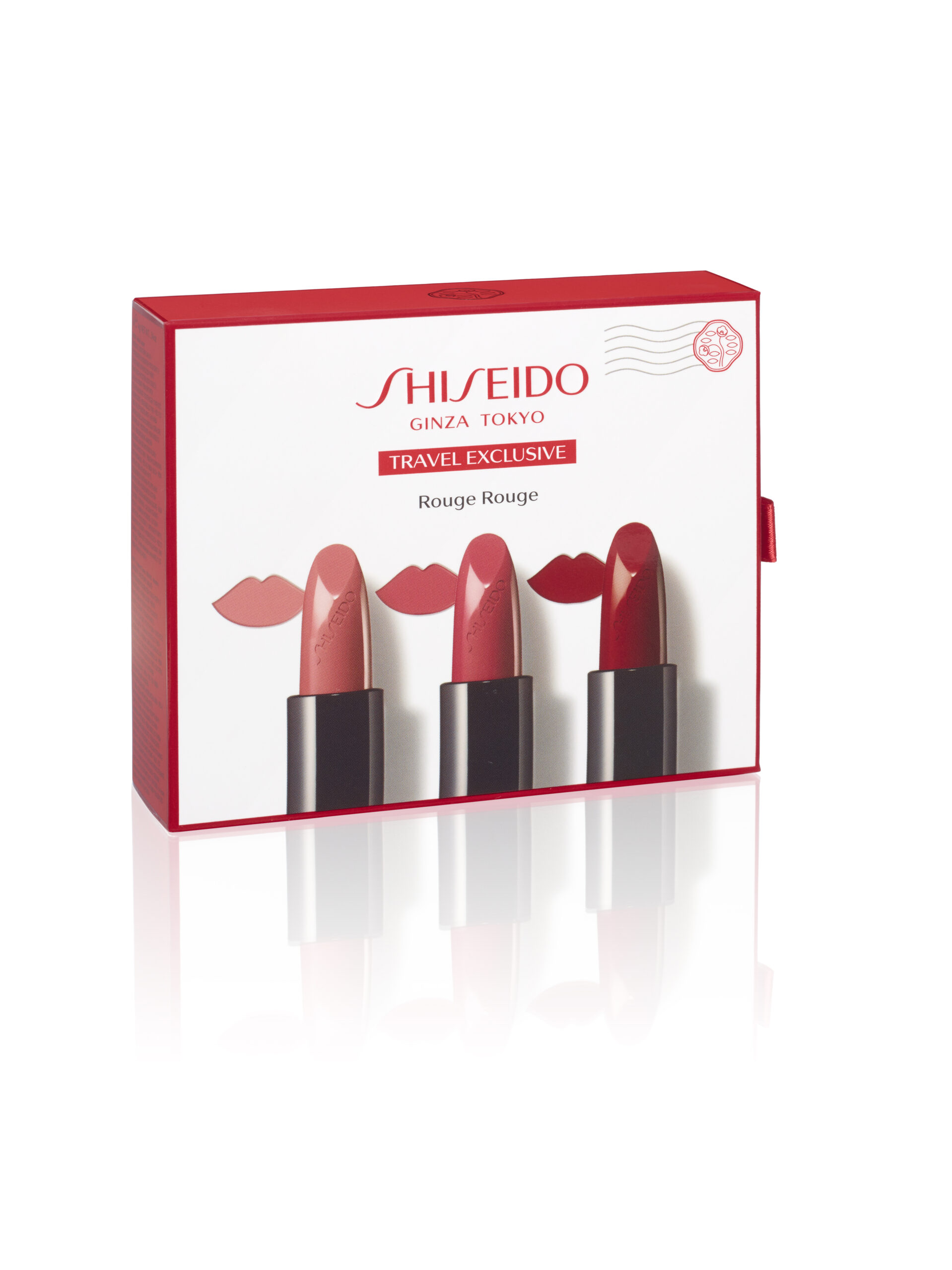 The Shiseido Rouge Rouge travel exclusive offers three shades to suit different moods