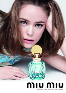 Actress Stacy Martin reprises her role as the face of Miu Miu fragrance in a campaign shot by superstar fashion photographer Steven Meisel 