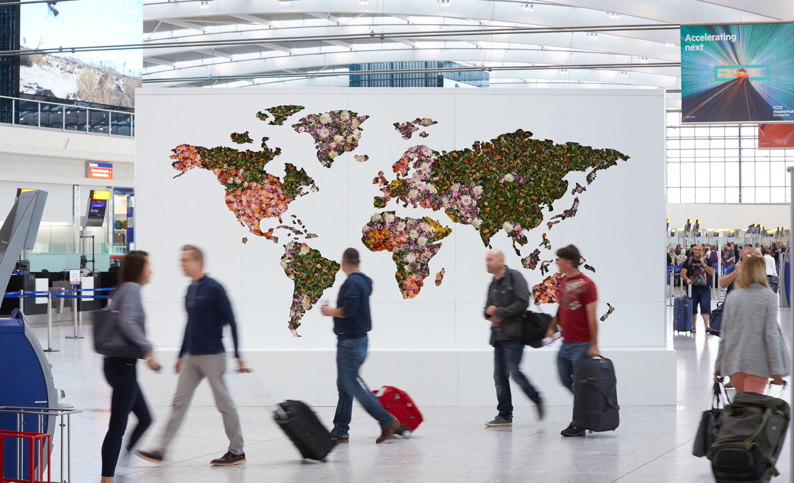 A giant floral map of the world is unveiled at Heathrow to celebrate the airport’s new global fragrance report. The map is 11 ft. by 18ft and uses around 2,000 fresh flower stems and showcases the most popular scents by country en vogue right now, as well as celebrating the new season fragrances. BBZ/REX/SHUTTERSTOCK