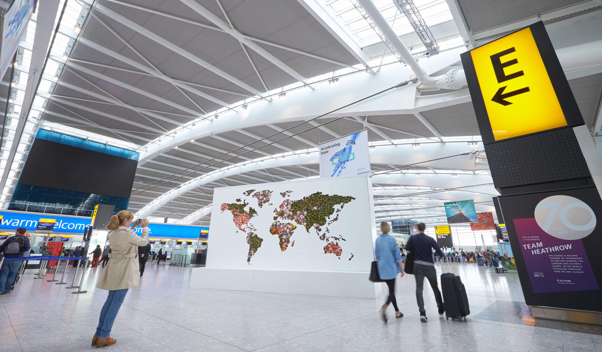 A giant floral map of the world is unveiled at Heathrow to celebrate the airportÕs new global fragrance report. The map is 11 ft. by 18ft and uses around 2,000 fresh flower stems and showcases the most popular scents by country en vogue right now, as well as celebrating the new season fragrances. BBZ/REX/SHUTTERSTOCK
