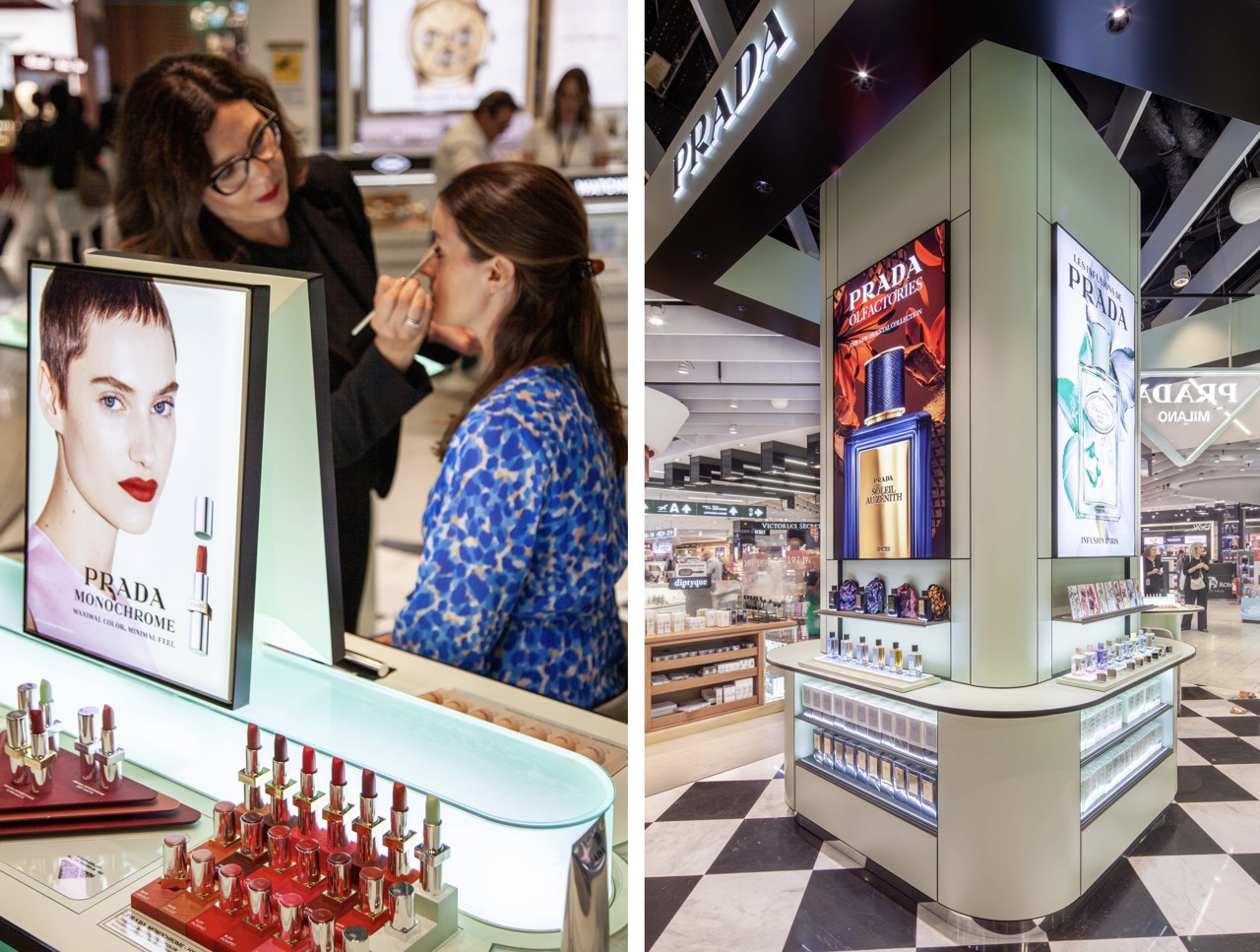 L'Oréal unveils first airport Prada Beauty counter at Milan