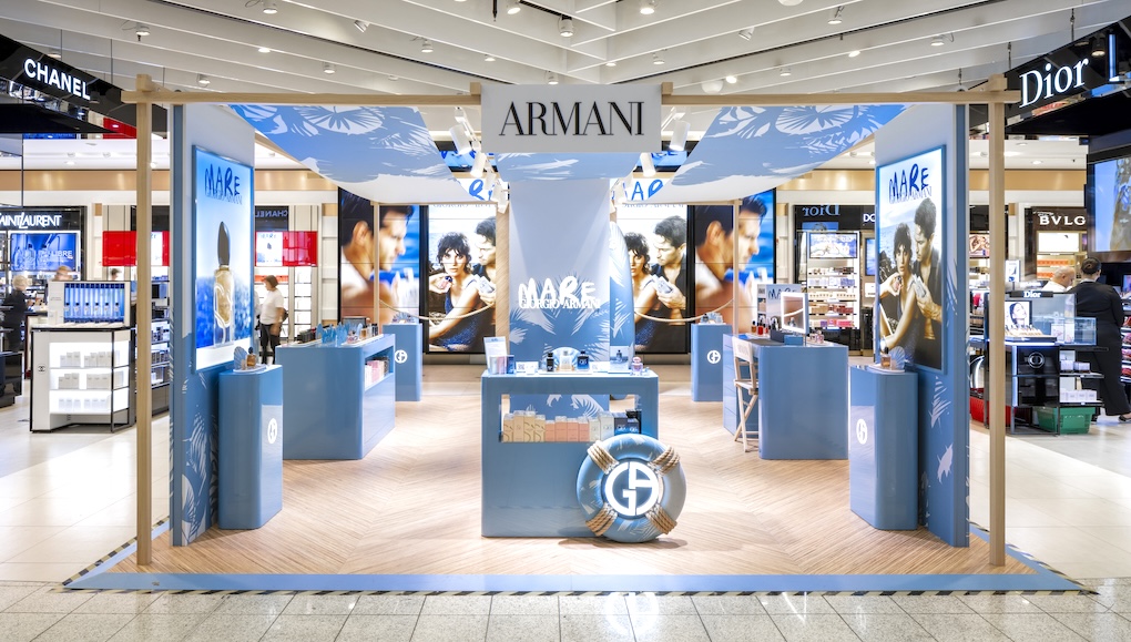 L’Oréal Travel Retail debuts Armani Beauty Mare summer campaign at Milan Malpensa Airport